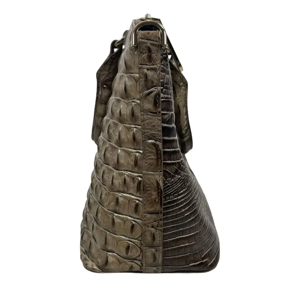 Brahmin Medium Duxbury Satchel Bag Melborne Coffee Brown Croc